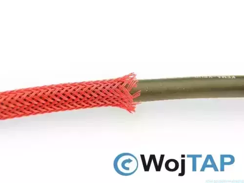 Zdjęcie produktu Rozciągliwy oplot poliestrowy śr. 4 mm - czerwony Rolka 500 m 2