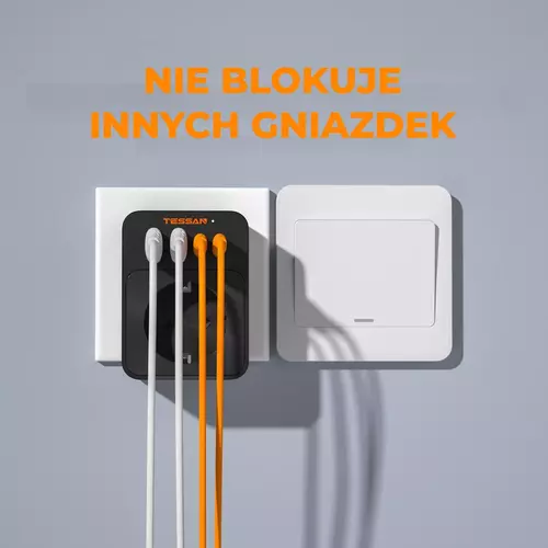 Zdjęcie produktu Gniazdo z ładowarką TESSAN USB 30W 8