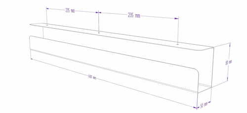 Zdjęcie produktu Organizer kabli 600x80x50 mm prosty – biały - OUTLET 3
