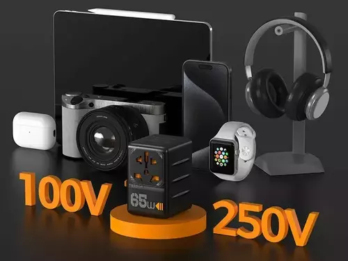 Zdjęcie produktu Uniwersalny adapter podróżny TESSAN z ładowarką USB 65W - OUTLET 11
