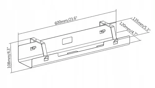 Zdjęcie produktu Organizer na kable pod biurko 600x100x135 mm 6