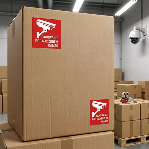 Zdjęcie produktu Etykieta termiczna 55x55 rolka 1000 szt. PAKOWANE POD NADZOREM KAMER 2