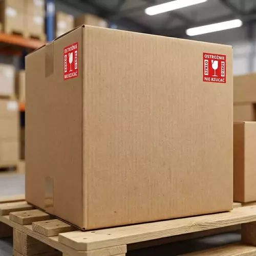 Zdjęcie produktu Etykieta termiczna 55x55 rolka 1000 szt. OSTROŻNIE SZKŁO 2
