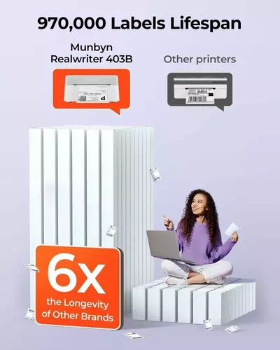 Zdjęcie produktu Drukarka termiczna do etykiet Munbyn RW403B - Outlet 8
