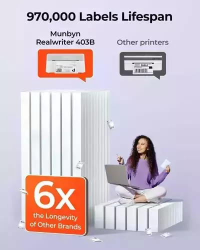 Zdjęcie produktu Drukarka termiczna do etykiet Munbyn RW403B - Outlet 12