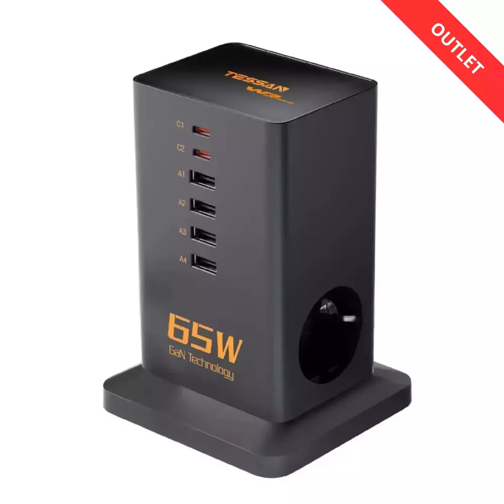 Zdjęcie produktu Nabiurkowa stacja Tessan zasilająco ładująca, 65W - OUTLET