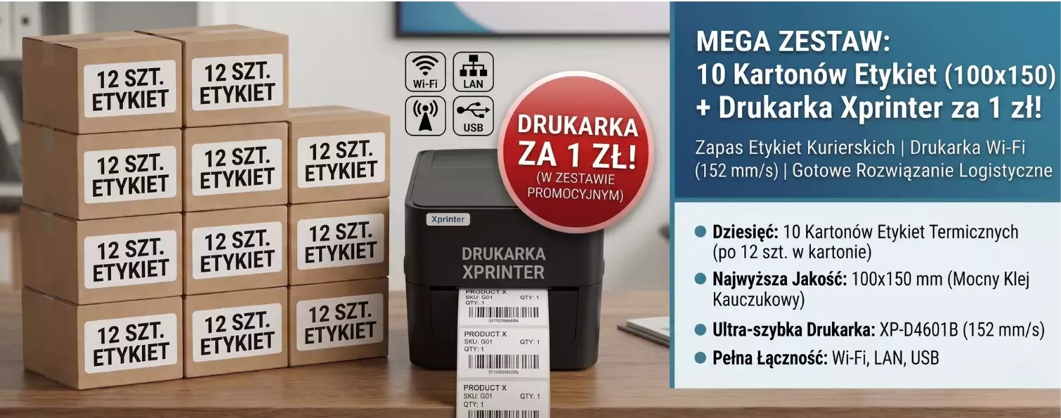 Zdjęcie drukarka plus etykiety 